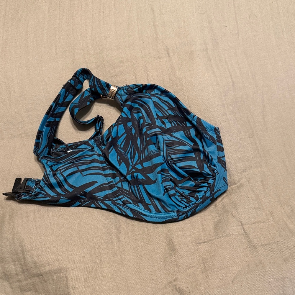Fantasie Blue and Black Bikini Top